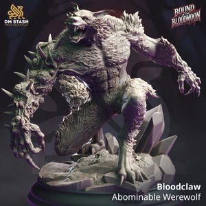 DnD | Pathfinder | TTRPG - Bloodclaw - Abominable Werewolf | Monster Unpainted Miniature