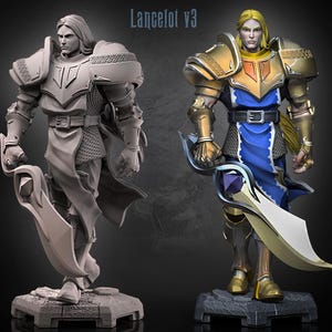 DnD | TTRPG | Pathfinder Hero - Lance, Male Human Fighter, Paladin, Ranger, Bard with sword Unpainted Miniature