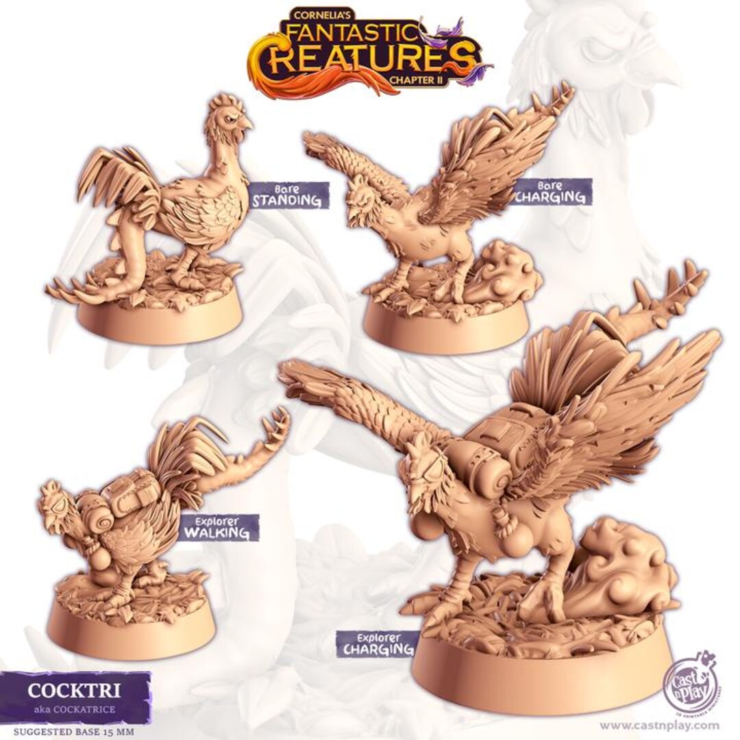 Dnd Cockatrice Companion | Coktri | Unpainted Miniature - Etsy