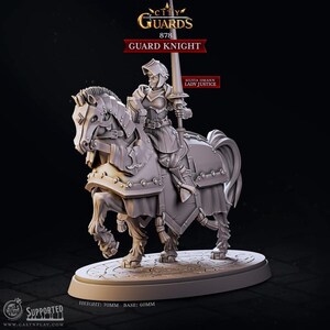 DnD | Pathfinder | TTRPG  Female Human - Cavalier - City Guard | Watch | Fighter | Paladin Unpainted Miniature