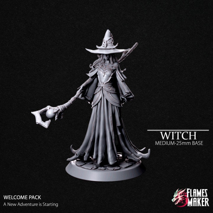 Dnd | Pathfinder | TTRPG Female Human Witch | Warlock | Wizard