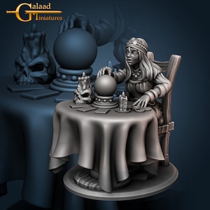 DnD Female Fortune Teller Unpainted Miniature