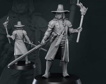 DnD | Pathfinder | TTRPG  Hero - Male Human Adventurer | Fighter | Ranger Unpainted Miniature