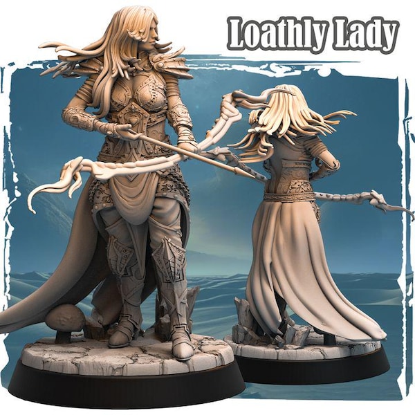 DnD - TTRPG - Pathfinder Hero - Loathly Lady Human Female Archer | Ranger | Fighter | Rogue Unpainted Miniature
