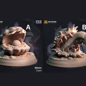 DnD Minic Clam | 2 forms to pick from Unpainted Miniature