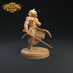 DnD Kürbiskopf Kämpfer | Assassine Unbemalte Miniatur
