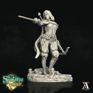 DnD - TTRPG - Pathfinder Female Human Ranger | Rogue | Fighter Unpainted Miniature