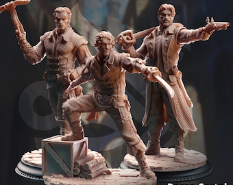 DnD | Pathfinder | TTRPG - Rossa Cartel Enforcers (Three Variants)  Male Human Bandits | Rogue | Fighter | Warlock Unpainted Miniature
