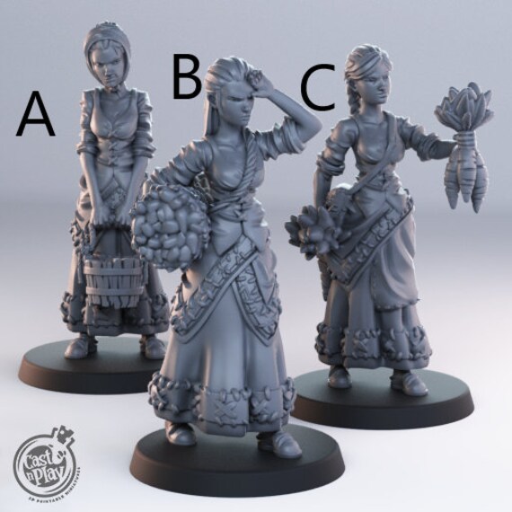 Dnd Human Townfolkfemale Unpainted Miniature | Etsy