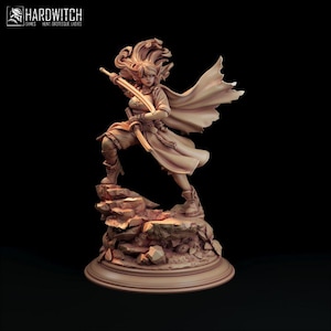 DnD | Pathfinder | TTRPG Hero - Ania Hakkana Female Human Fighter | Monk | Rogue Unpainted Miniature
