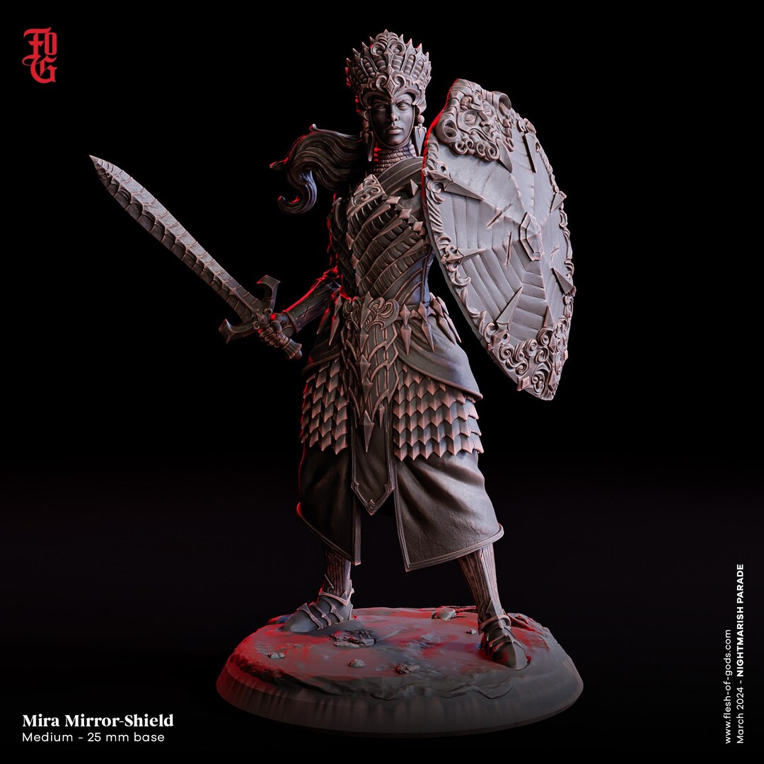 Mira Dnd Ranger Character Buy Dnd Pathfinder TTRPG Hero Mira, Mirror-shield Female Human Paladin ...