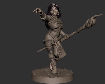 D&D | Pfadfinder | TTRPG Zauberin | Druide | Zauberer | Zauberer Unbemalte Miniatur