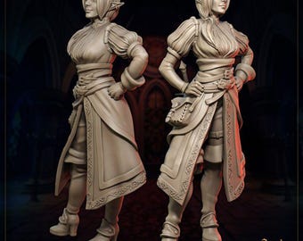 DnD | Pathfinder | TTRPG Female Elf Lunara - Rogue | Bard | Fighter | Adventurer Unpainted Miniature