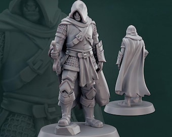 DnD | Pathfinder | TTRPG Manlig Halv Orch Paladin | Kämpe | Skurk | Krigare Omålad Miniatyr