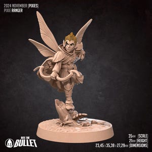 D&D | Pfadfinder | TTRPG männlicher Pixie Waldläufer | Kämpfer | Schurke | Bogenschütze Unbemalte Miniatur