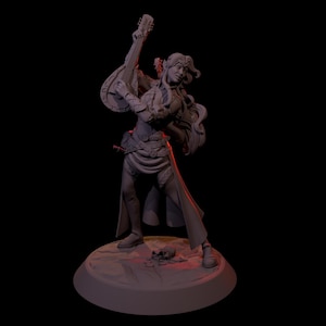 DnD | Pathfinder | TTRPG Female Elf Bard | Fighter | Rogue Unpainted Miniature