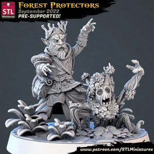 DnD Forest Gnome with Twig Familiar Unpainted Miniature