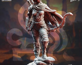 DnD | Pathfinder | TTRPG Hero - Virana - Hunter of Hellspawn Female Elf Ranger | Rogue | Fighter | Archer Unpainted Miniature