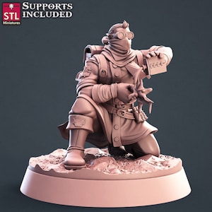 DnD Human Male Battlefield Medic Surgeon Unpainted Miniature