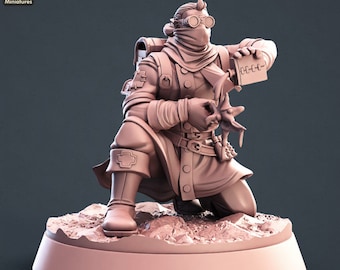 DnD Human Male Battlefield Medic Surgeon Unpainted Miniature