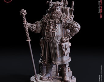 DnD Male Human Rich Merchant Unpainted Miniature