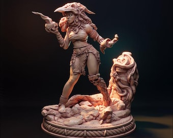 DnD | Pathfinder | TTRPG Female Human Druid | Sorcerer | Warlock | Witch Unpainted Miniature