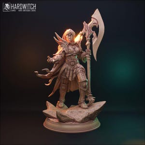 DnD | Pathfinder | TTRPG Female Human Paladin | Fighter | Barbarian | Cleric Unpainted Miniature