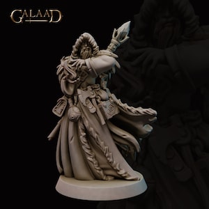 DnD Human Wizard - Mage Unpainted Miniature