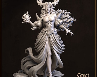 DnD Female Sorcerer | Warlock | Bard Unpainted Miniature