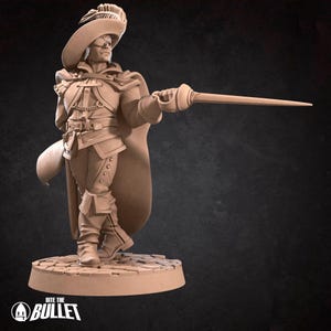 DnD | Pathfinder | TTRPG Male Drow -  Elf Mercenary | Swashbuckler | Fighter | Rogue Unpainted Miniature