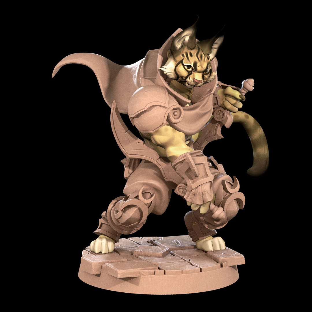 Tabaxi Ranger Token Dnd | Pathfinder | TTRPG Tabaxi Rogue | Ranger | Fighter Unpainted ...