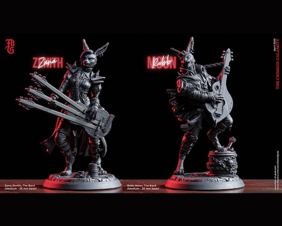 Dnd Bunny Bard | Zana Zenith & Robb Moon | Harengon Bard Unpainted