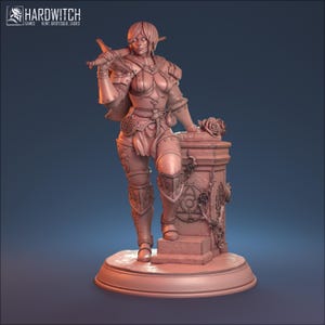 DnD | Pathfinder | TTRPG Female Elf Fighter | Rogue | Paladin Unpainted Miniature