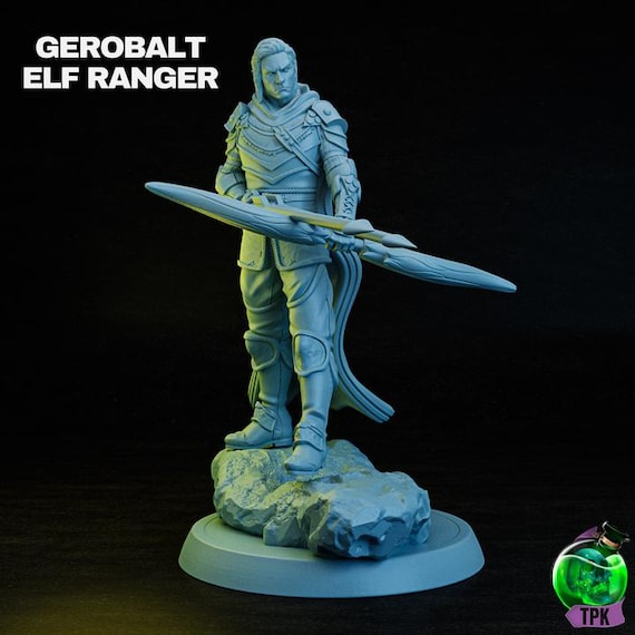 Pathfinder Battles Miniatura Pre-dipinta: Ranger Mezzelfo Maschio, Con Base Rotonda
