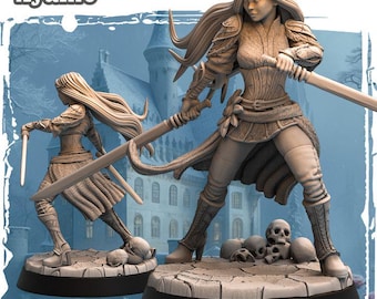 DnD - TTRPG - Pathfinder Hero - Ayame Elf Female Monk | Rogue | Fighter | Bard | Assassin Unpainted Miniature