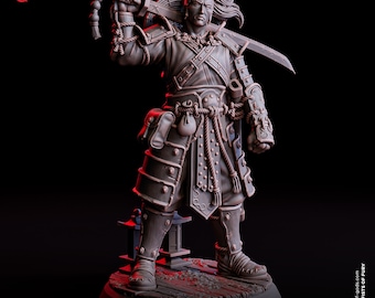 DnD | Pathfinder | TTRPG Hero - Suke, Wandering Sword Male Human Monk | Fighter | Samurai Unpainted Miniature