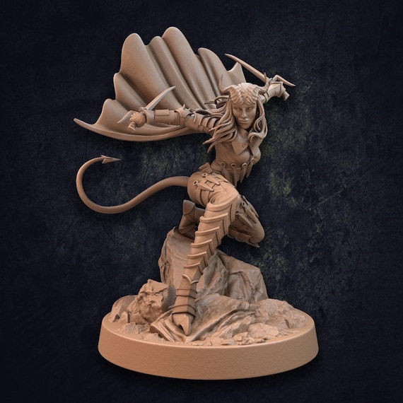 Dnd | Pathfinder | TTRPG Female Tiefling Rogue - Assassin