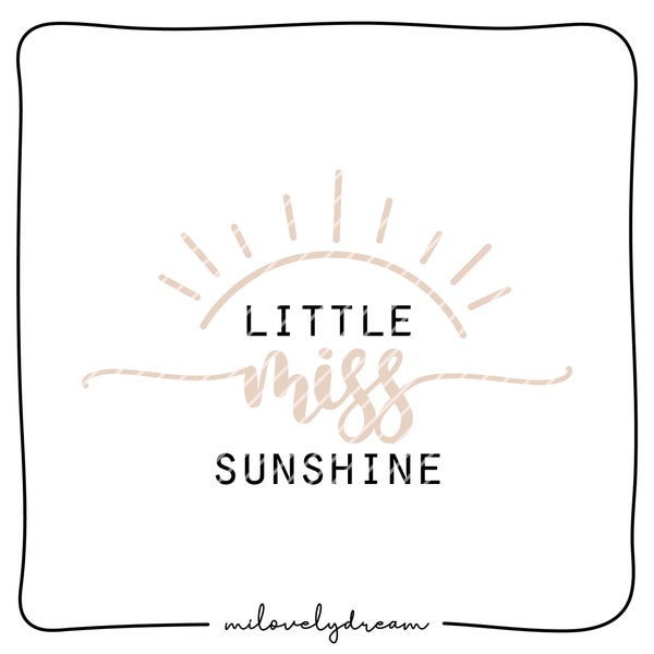 Plotter file Little Miss Sunshine Sunshine laser file SVG PNG DXF