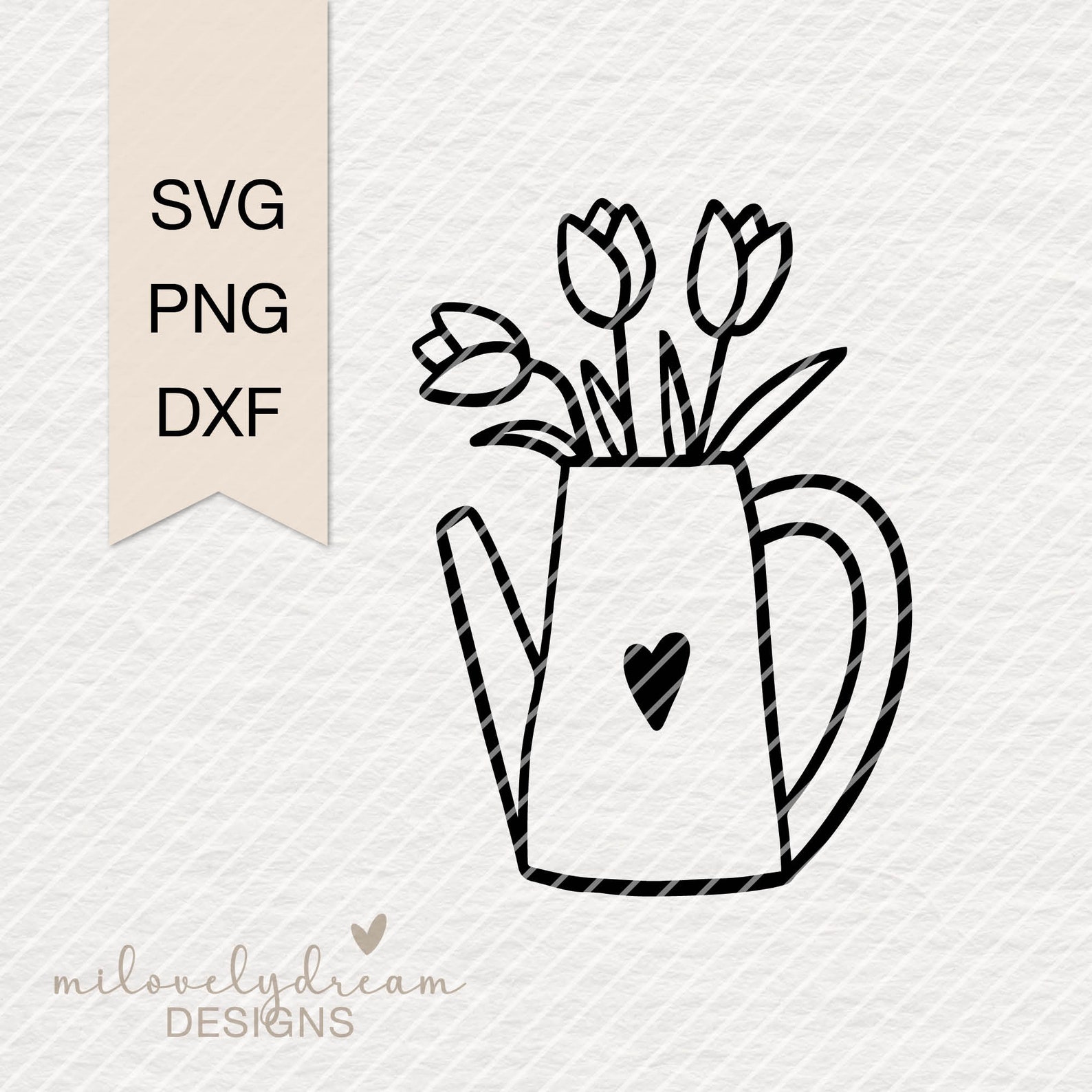 Plotterdatei SVG Gießkanne mit Tulpen Frühling Grafikdatei Etsy.de