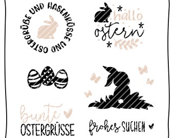 Plotterdatei Frohe Ostern Laserdatei SVG PNG DXF