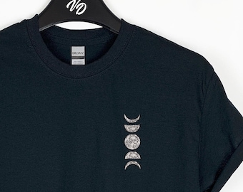 Embroidered Moon Phases Tshirt, Moon tshirt , Astronomy, Astrophysics, Space lover gift, astrology shirt, Quality design