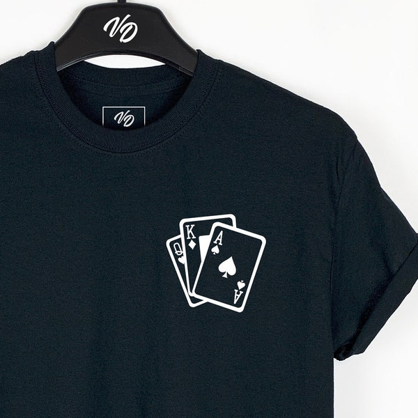 Carte da gioco Tshirt dal design minimale tascabile Maglietta da gioco Poker Gift
