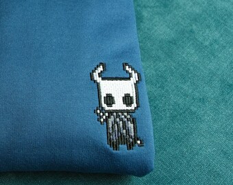 Embroidered Hollow Knight Tshirt/ Jumper, Pixel art, Gamer Hoodie, Indie game, Gamer gift, Quality design
