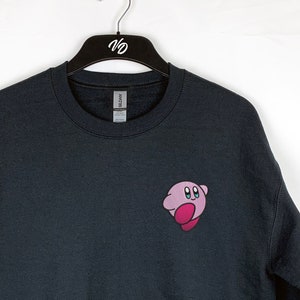 Embroidered Kirby Sweatshirt, Heavy Blend Crewneck Sweatshirt, Dope design, Cool gamer gift