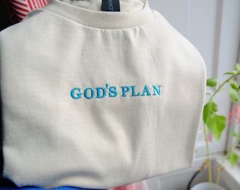God's plan Tshirt, Custom colour, Embroidered design, Trust God, Faith Tshirt, Christian tshirt, Bible verse, Cool christian gift