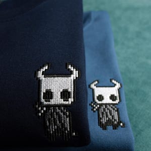Embroidered Hollow Knight Tshirt/ Jumper, Pixel art, Gamer Hoodie, Indie game, Gamer gift, Quality design image 3