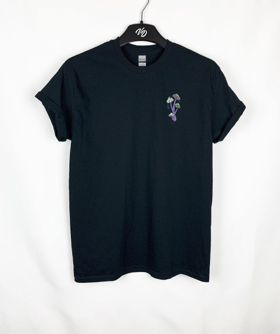 Embroidered Magic Mushrooms Tshirt Mystical shirt Cool gift Microdose psychedelic mushroom Psychedelic art