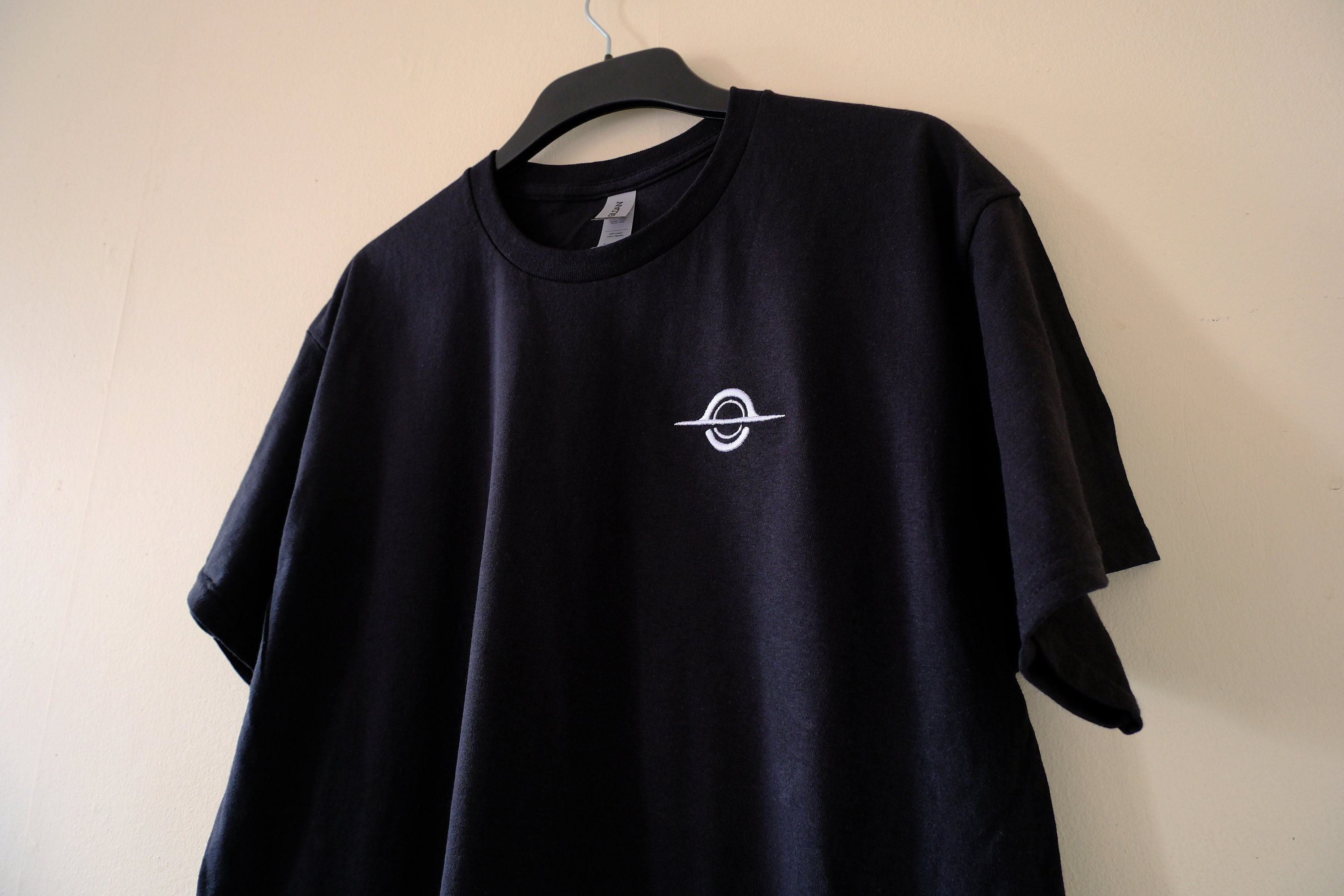 Embroidered Black Hole Minimalist Tshirt, Black Hole Tshirt