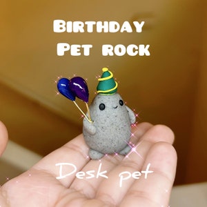 BIRTHDAY Rock . Comes with adoption certificate, small toy and a cupcake