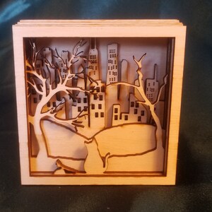 FIRE CAT Shadow Box Scene | Painted or As Kit